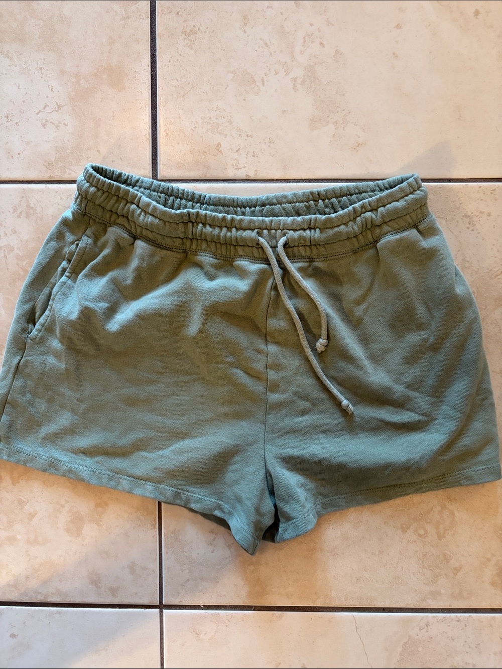 Aeropostale Olive Green Elastic Waist Athletic Shorts